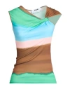 Msgm Woman Top Brown Size 4 Polyester, Elastane In Multi