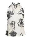 Msgm Floral Linen Halterneck Top In White