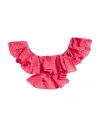 Msgm Woman Top Fuchsia Size 4 Cotton, Polyester In Pink