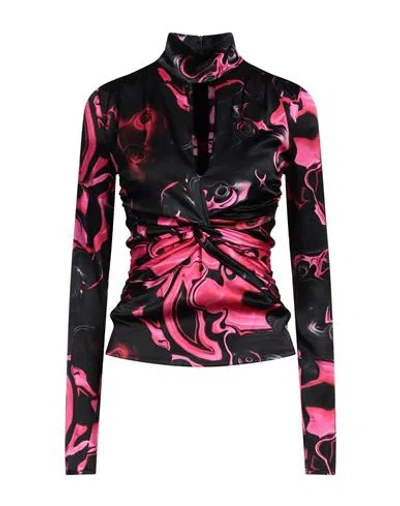 Msgm Woman Top Fuchsia Size 8 Viscose, Elastane In Pink