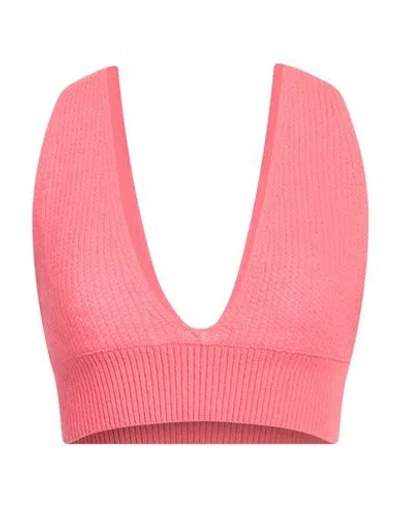 Msgm Woman Top Fuchsia Size S Wool, Cashmere In Pink