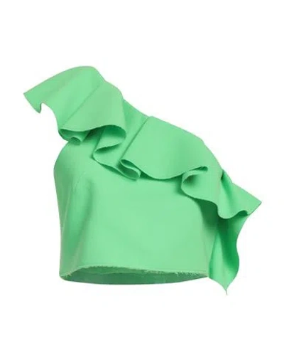 Msgm Woman Top Green Size 10 Polyester, Viscose, Elastane