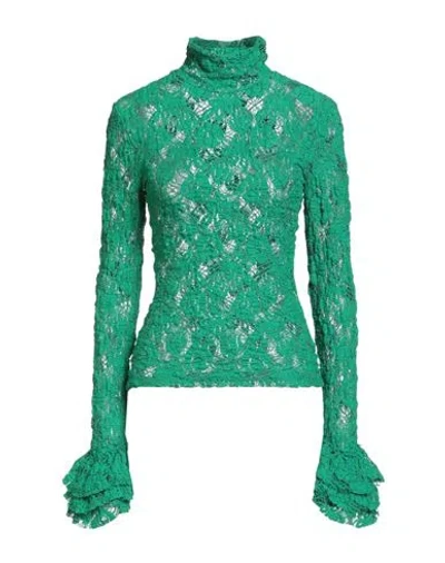 Msgm Woman Top Green Size 4 Cotton, Polyamide, Elastane