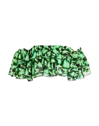 Msgm Woman Top Green Size 4 Polyester