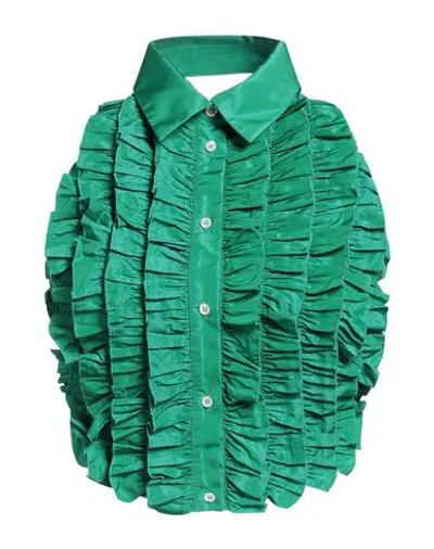 Msgm Woman Top Green Size 4 Polyester