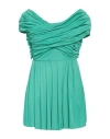 Msgm Woman Top Green Size 4 Viscose In Green