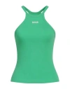 Msgm Woman Top Green Size Xs Cotton, Elastane