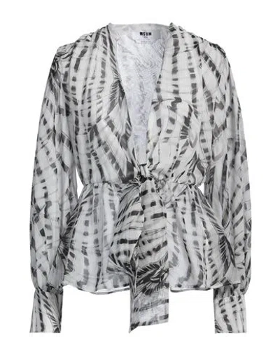 Msgm Woman Top Grey Size 4 Polyester In Gray