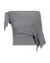 Msgm Woman Top Grey Size S Viscose, Polyamide, Merino Wool
