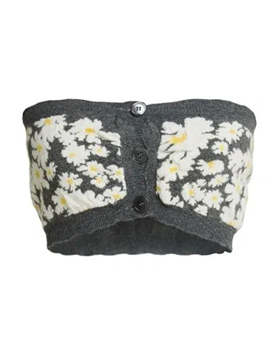 Msgm Woman Top Grey Size S Wool, Viscose, Polyamide, Cashmere In Gold