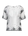 Msgm Woman Top Ivory Size 4 Polyester In White
