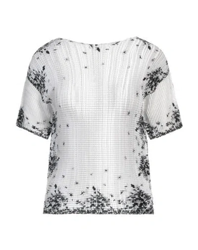 Msgm Woman Top Ivory Size 4 Polyester In White