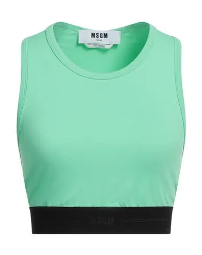 MSGM MSGM WOMAN TOP LIGHT GREEN SIZE M POLYAMIDE, ELASTANE