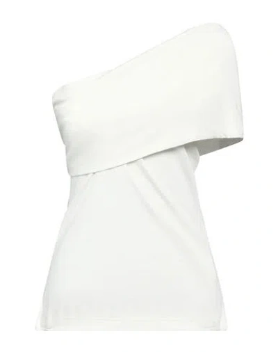 Msgm Woman Top Light Grey Size Xxs Cotton In White