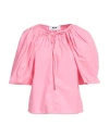Msgm Woman Top Light Pink Size 4 Cotton