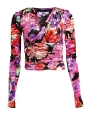Msgm Woman Top Mauve Size 4 Polyester, Elastane In Purple