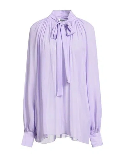 Msgm Woman Top Lilac Size 8 Viscose In Brown