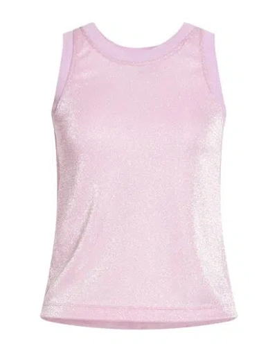 Msgm Woman Top Lilac Size M Polyamide, Metallic Fiber In Purple