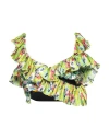 Msgm Woman Top Lime Green Size 4 Cotton, Polyester In Green