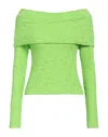 Msgm Embossed Fabric Fitted Top In Green