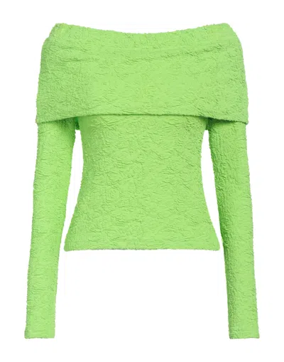 MSGM MSGM WOMAN TOP LIME GREEN SIZE 6 COTTON, POLYAMIDE