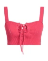 Msgm Woman Top Magenta Size S Viscose, Polyester In Magenta