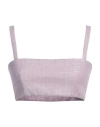Msgm Woman Top Mauve Size 4 Wool, Viscose, Polyester In Purple