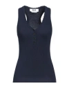 Msgm Woman Top Midnight Blue Size S Viscose, Elastane In Blue