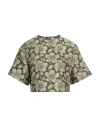 Msgm Woman Top Military Green Size 8 Cotton, Polyester, Polyamide In Green