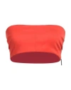 Msgm Woman Top Orange Size 4 Polyamide, Elastane In Red