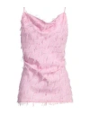 Msgm Woman Top Pink Size 10 Acetate, Viscose In Pink
