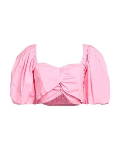 Msgm Woman Top Pink Size 6 Cotton
