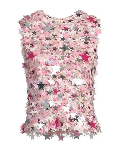 Msgm Woman Top Pink Size 4 Cotton