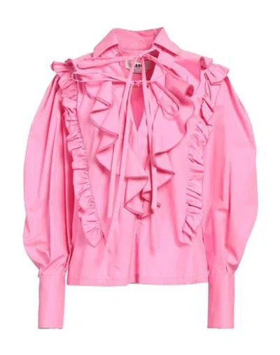 Msgm Woman Blouse Pink Size 4 Cotton