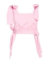 Msgm Woman Top Pink Size 4 Cotton, Elastane