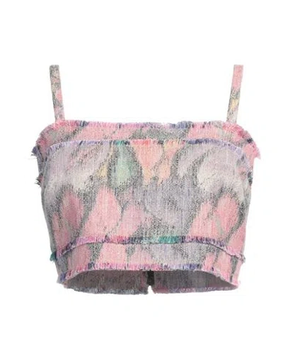 Msgm Woman Top Pink Size 4 Polyester, Cotton, Viscose, Acrylic, Polyamide