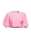 Msgm Woman Top Pink Size 6 Viscose, Linen In Pink