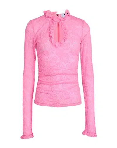 Msgm Woman Top Pink Size 6 Polyamide, Elastane