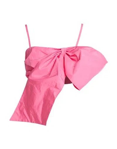 Msgm Woman Top Pink Size 8 Polyester