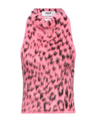 Msgm Woman Top Pink Size S Acrylic, Polyamide, Mohair Wool
