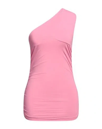 Msgm Woman Top Pink Size S Cotton, Elastane