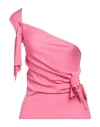 Msgm Woman Top Pink Size S Viscose, Polyamide, Merino Wool In Pink