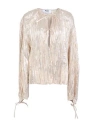 Msgm Woman Top Platinum Size 4 Polyester, Metallic Fiber In Green