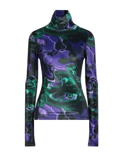 Msgm Woman Top Purple Size 4 Polyester, Elastane In Multi