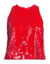 Msgm Woman Top Red Size 4 Polyester, Elastane