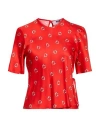 Msgm Woman Top Red Size 6 Viscose In Red