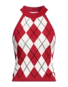 Msgm Woman Sweater Red Size L Virgin Wool In Red
