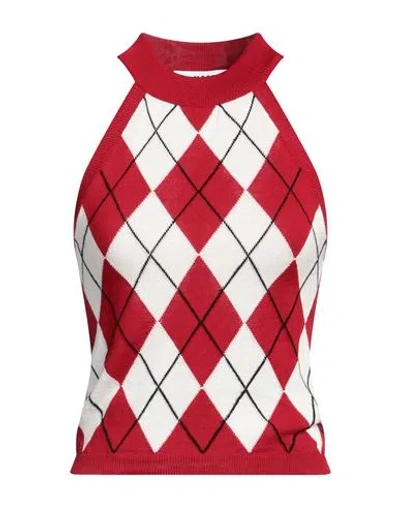 MSGM MSGM WOMAN TOP RED SIZE M VIRGIN WOOL