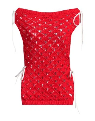 Msgm Woman Top Red Size M Cotton