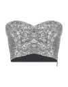 Msgm Woman Top Silver Size 6 Polyester